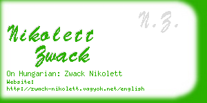 nikolett zwack business card